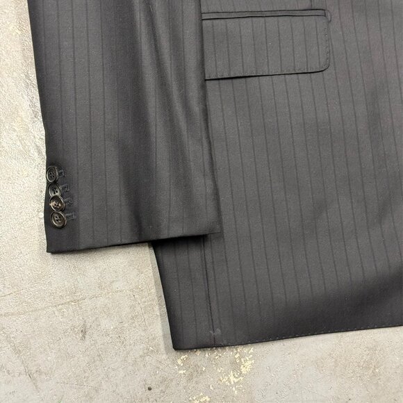 Baumler Loro Piana Suit 130s Four Seasons Wool Striped 2pc Grey 48R 42x30 - Picture 3 of 15